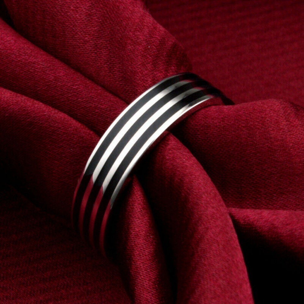 Men&Women Stainless Steel Titanium Band Ring - Picture 4 of 4